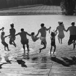 family jumping_grayscale